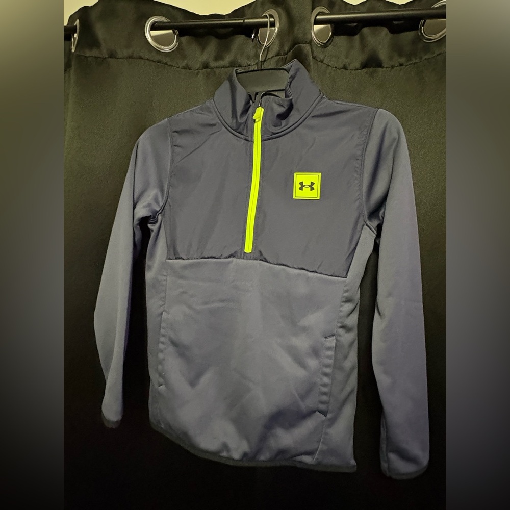 Under Armour Kids' Dark Gray Jacket with Neon Yellow Zip